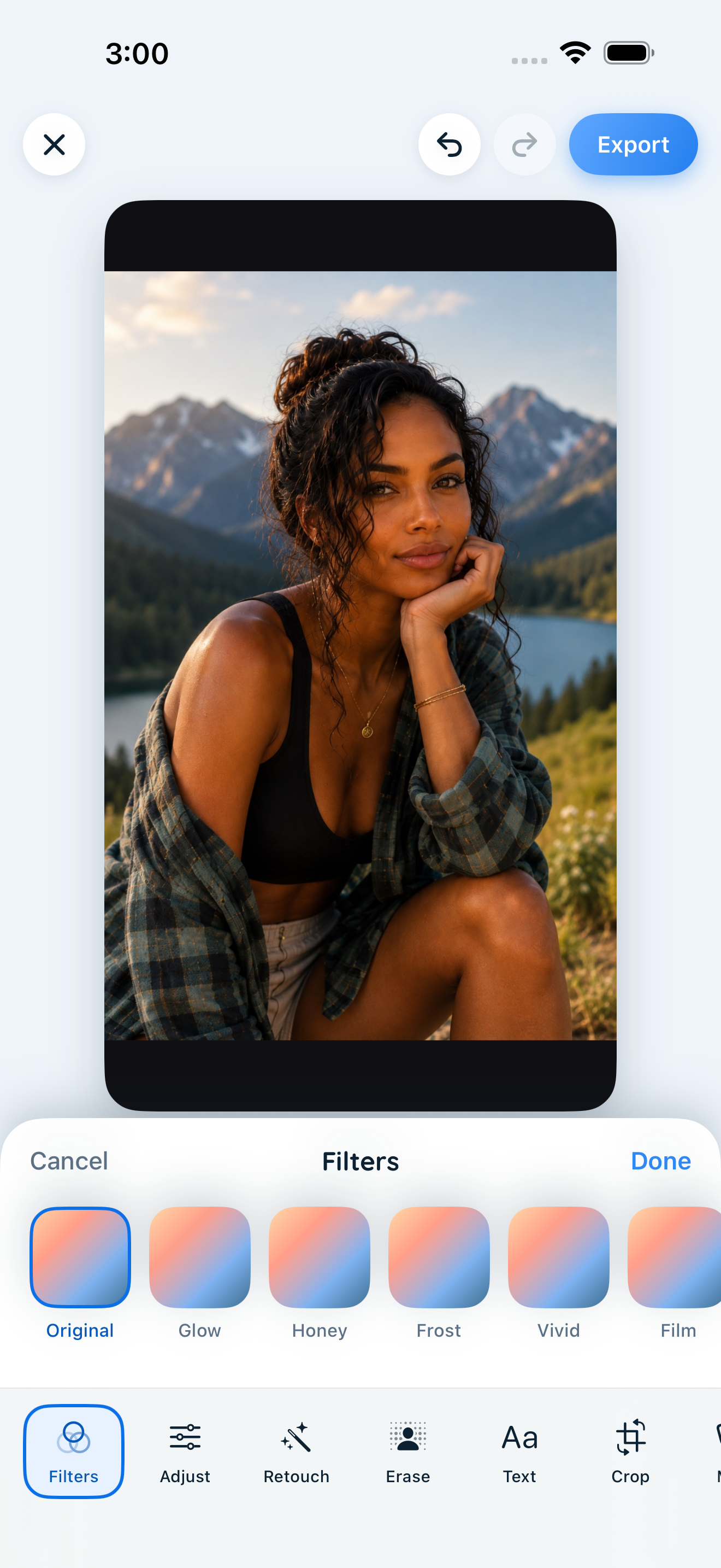 Calque filter picker screen